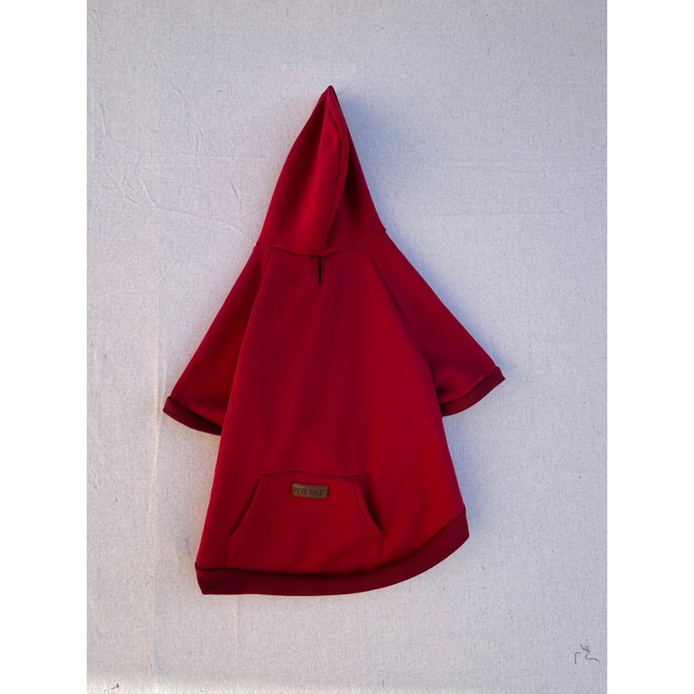 Pets Tale Red Dog Hoodie Sweatshirt with Kangaroo Pocket and Drawstring Hood
